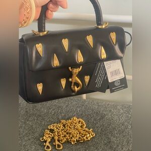 Rebecca Minkoff  Edie Satchel Valentine edition Black and Gold Bag